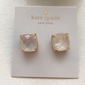 Cream large gum drop earrings